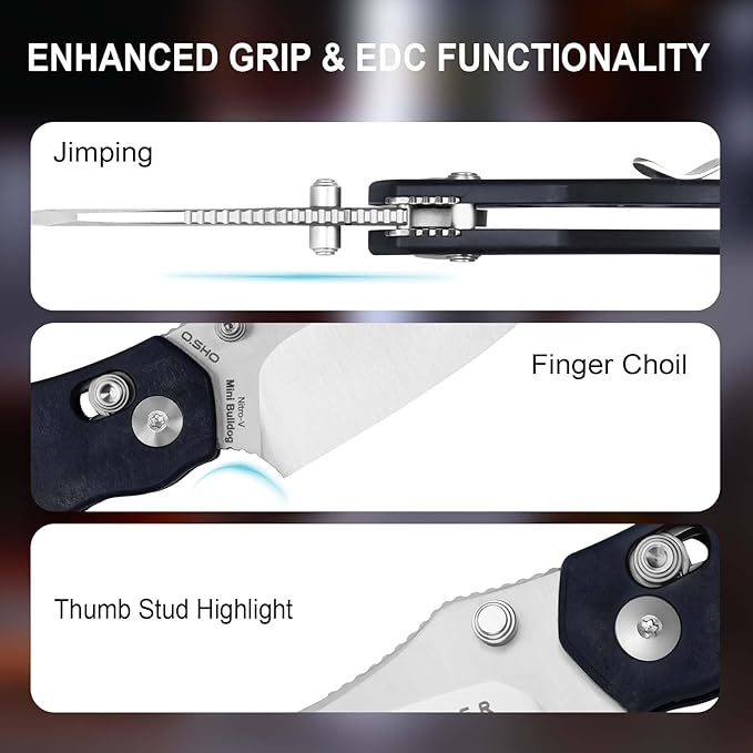 Kizer Mini Bulldog Pocket Knife, 2.5??Nitro V Sheepsfoot Blade Folding Knife, Richlite Handle Clutch Lock Small EDC Knife for Men Women Gift, Fishing Hiking Camping Hunting Knives V3672SA3