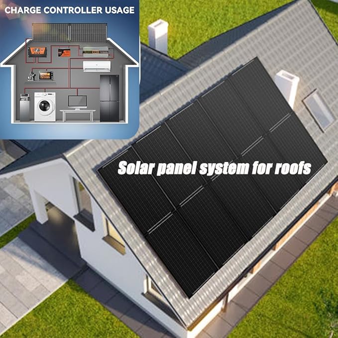 400 Watt Solar Panel, 4Pcs 100W 12V Monocrystalline High-Efficiency Solar Panel for RV Camping Rooftop Farm Marine Battery and Other Off-Grid Applications (4 Pack 100W, Black)