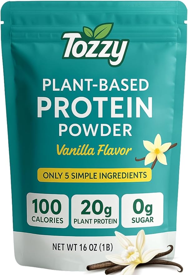 TOZZY Plant Protein ??Vanilla | Only 5 Simple Ingredients | 20g Protein, 0g Sugar | Vegan Pea Protein