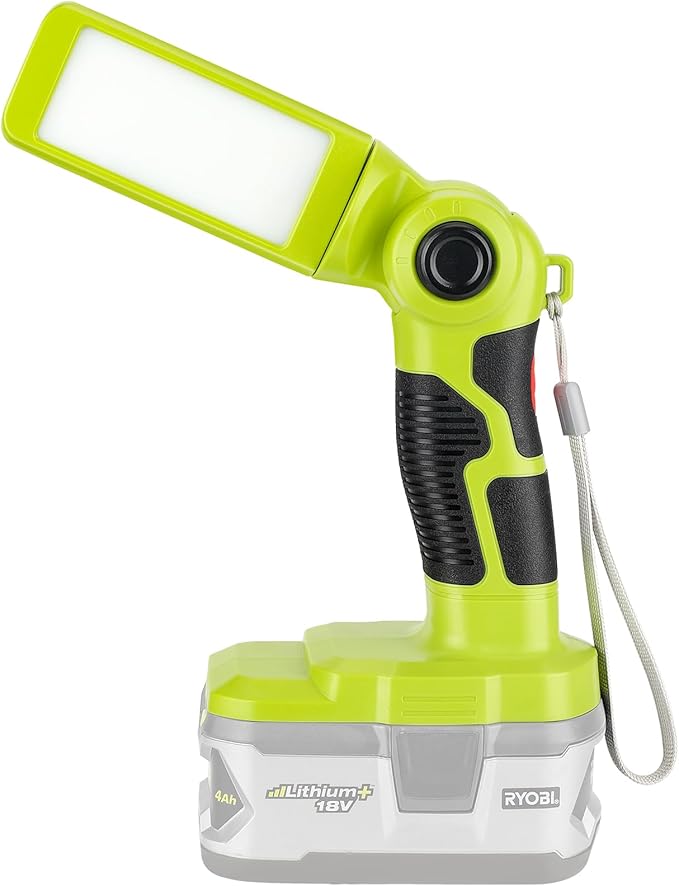 YEX-BUR LED Work Light for Ryobi 18V Battery, 12W 1000LM Protable Flashlight with Low Voltage Protection 270° Rotating Wide-Angle Lighting for Workshop, Camping, Outdoor