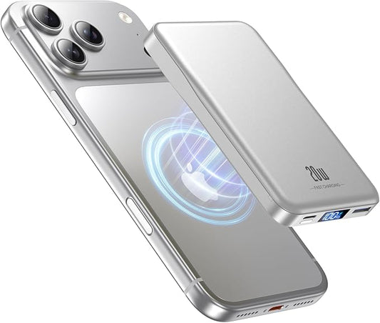 Magnetic Portable Charger, 10000mAh Power Bank, 20W Fast Charging for Magsafe Battery Pack, Travel Essential Wireless Charger Compatible with iPhone 17/16/15/14/13/12 Pro/Max/Air/Plus Series, Samsung