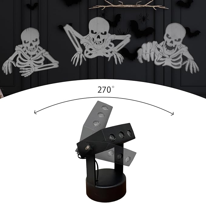 Halloween Projector Lights,Skeleton Ghost Projector for Halloween Outdoor Indoor Party Patio Garden Home House Decoration Landscape