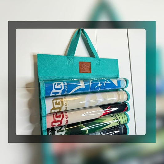 Nerd Gear Playmat Sanctuary - MTG Playmat Holder & Organizer Solution - Stores 12 TCG Mats + Tube - Ideal for Magic Playmats - Premium Playmat TCG Storage (Teal)