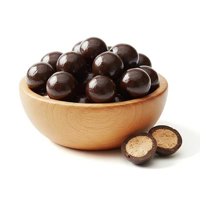 NY Spice Shop Dark Chocolate Espresso Chocolate Malt Balls Party Decorations - 8 Ounce Malted Milk Ball Candy Birthday Gifts - Chocolate Malted Milk Balls - Dark Chocolate Malt Ball Holiday Snacks