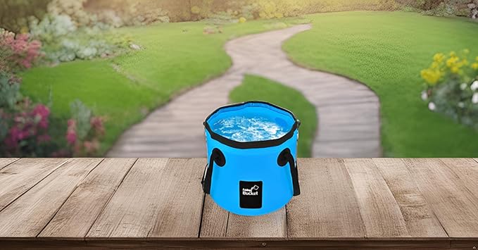 BANCHELLE Collapsible Bucket Water Container Portable Folding Camp Wash Basin for Outdoor Traveling Hiking Fishing Car Washing Gardening Camping (Blue, 12L)