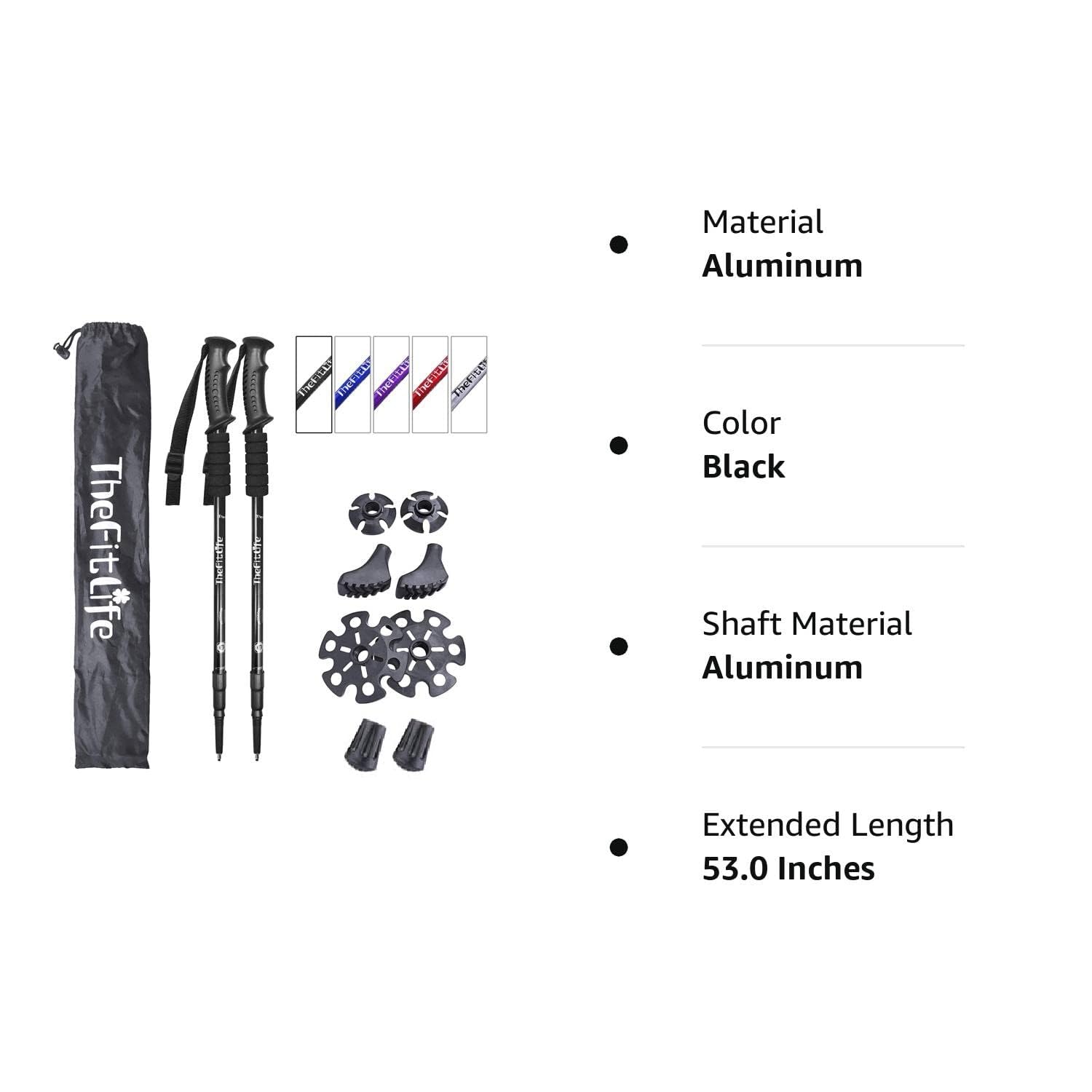 Telescopic Trekking Poles for Hiking, Anti-Shock Nordic Walking Sticks