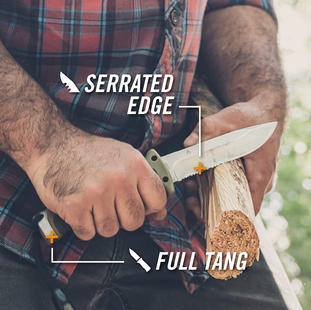 Gerber Ultimate Fixed Blade Knife w/Sheath, Knife Sharpener, Ferro Rod