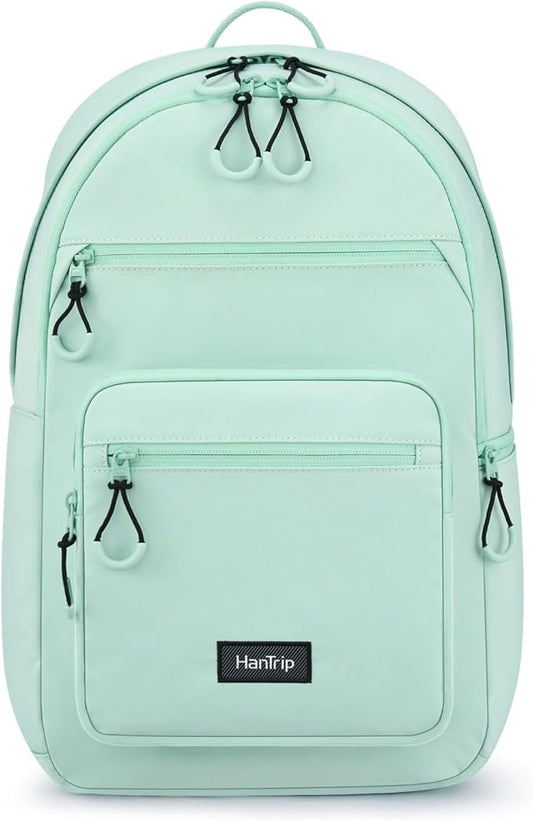 Carry On Travel Backpack For Women, 18 Inch Water Resistant Large Backpack Lightweight Bookbag For Men, 8x14x18 Personal Item Bag Casual Daypack Backpacks For Work Office Commuter (Cyan)