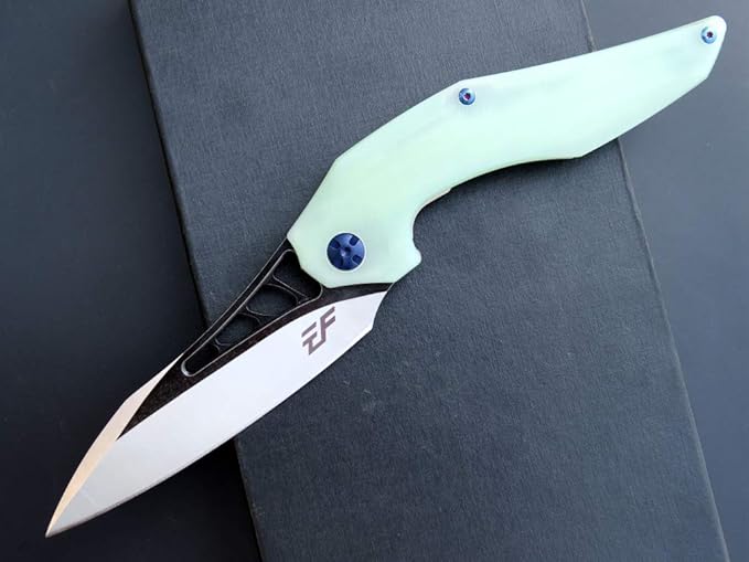 Eafengrow EF226 Folding Knives D2 Blade and G10 Handle Knife Outdoor Camping Hiking EDC Tools (Jade)