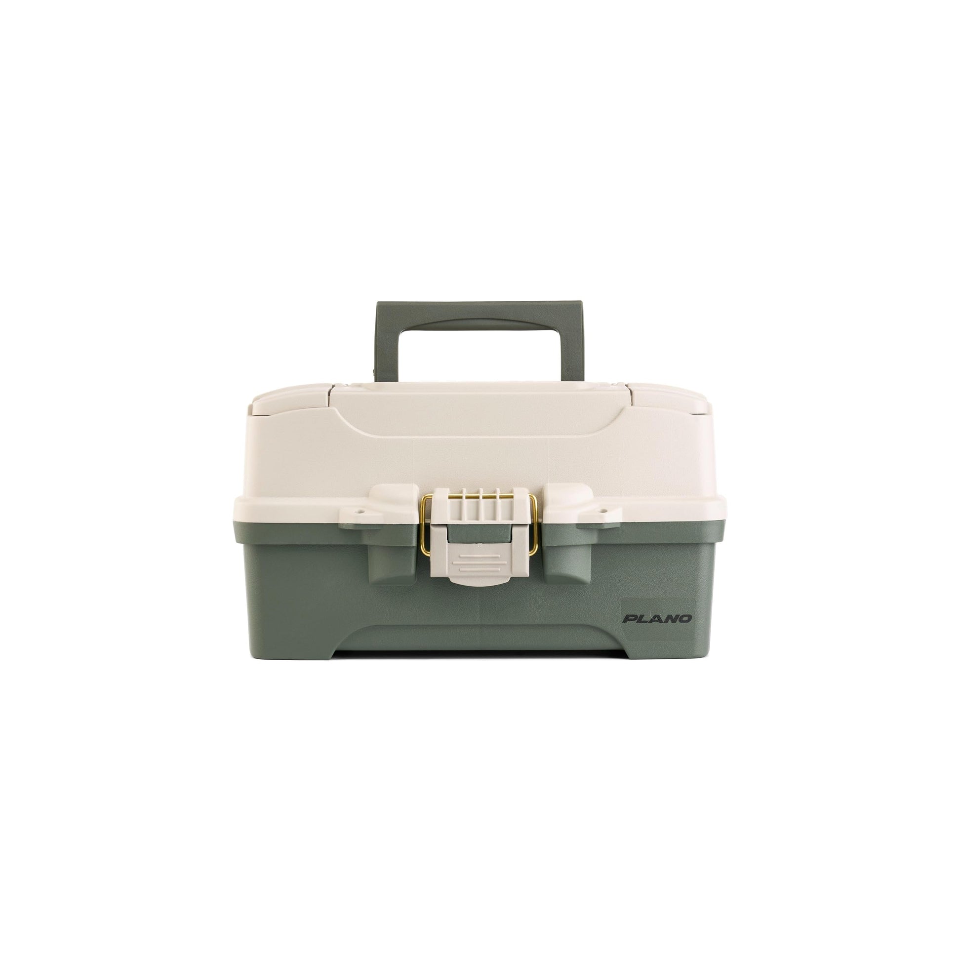 Plano Two-Tray Tackle Box, Green/Tan, Rust-Proof Brass Latch, Top-Access Tray with Deep Storage