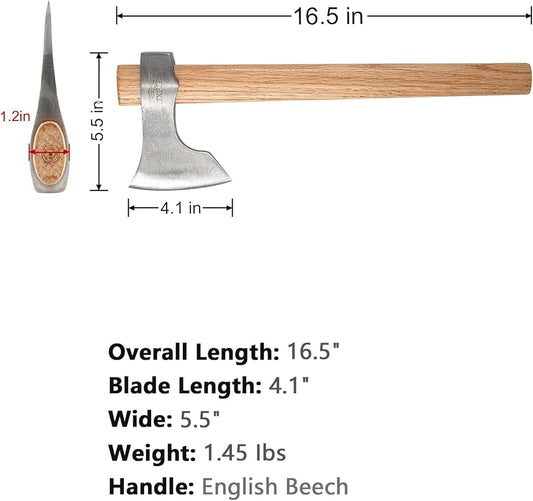 JXE JXO Throwing Tomahawks 2Pack, Throwing Axes 16.5" Hickory Handle - Forged Axes for Axe Throwing
