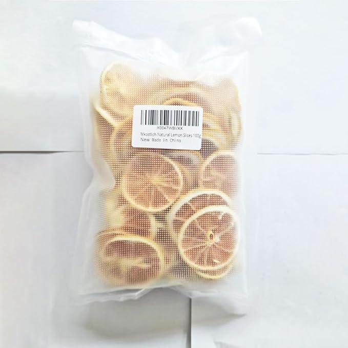 Mkostlich Dried Lemon Slices Bulk, 100g/3.52oz Natural Dehydrated Lemon Slices for Cocktails Garnish/ Tea/ Baking, No Sugar Added