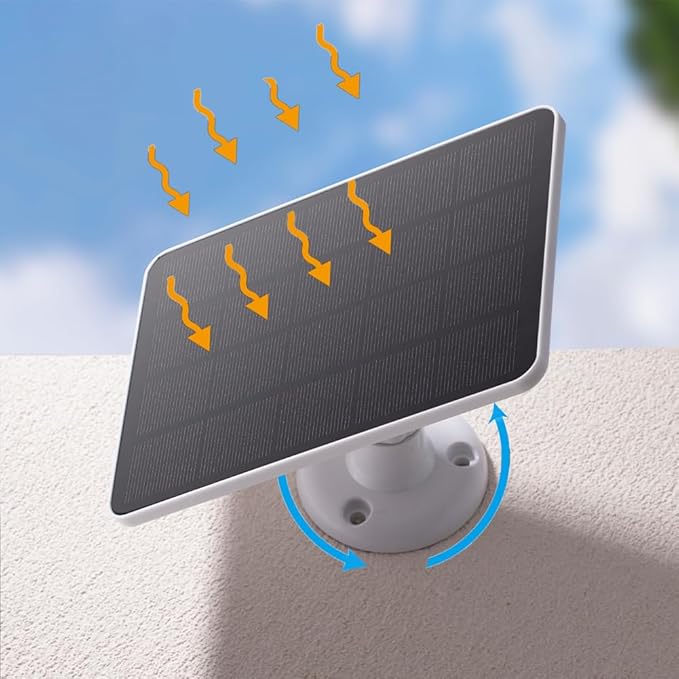 Solar Panel for Ring Doorbell, 5W Solar Panel Camera Charger Cable Compatible with Ring Video Doorbell 2, Doorbell 3, Video Doorbell 3+, Doorbell 4, etc.Battery Operated Doorbells, 10FT Cable (White)