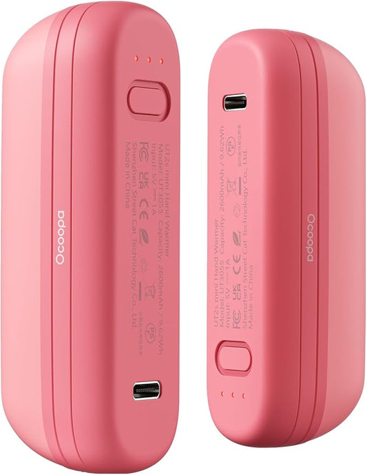 OCOOPA 2 in 1 Magnetic Rechargeable Hand Warmers, UT2s Mini Electric Handwarmers 2 Pack, Split USB-C, Reusable Portable Pocket Heater, Raynauds, Golf, Christmas, Tech Gifts for Women Men
