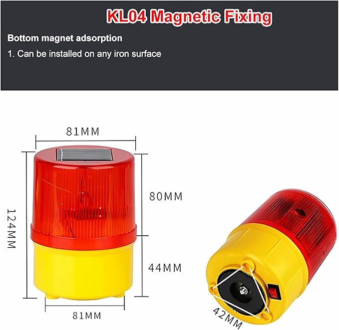 Solar Strobe Warning Light: Magnetic Base Flashing CHKL Super Bright Automatically Turn On Waterproof for Construction Traffic Factory