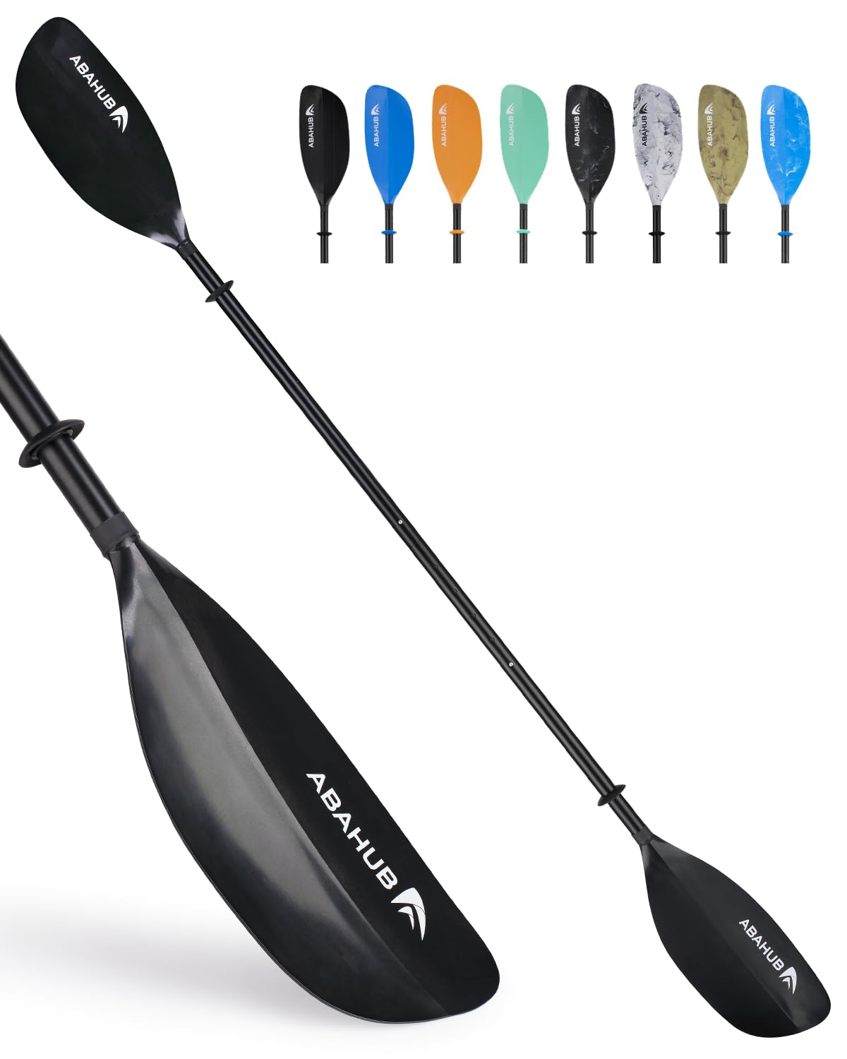 Abahub 210-230cm Adjustable Kayak Paddle for Kayak,Boating,Black