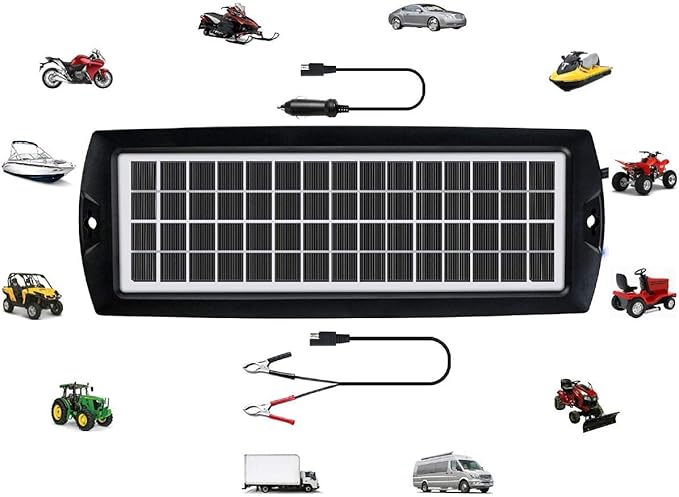 Sunway Solar Car Battery Trickle Charger & Maintainer 5W Solar Panel Power 12V Charger kit Portable