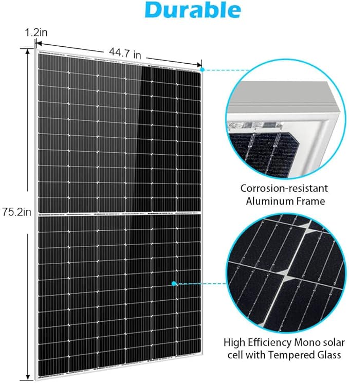 SUNGOLDPOWER 20PCS 450W Monocrystalline Solar Panel,Grade A Solar Cell, Waterproof IP67,High Efficiency PV Module for RV,Home,House,Boat,Farm,Off Grid and On Grid System (20PCS)