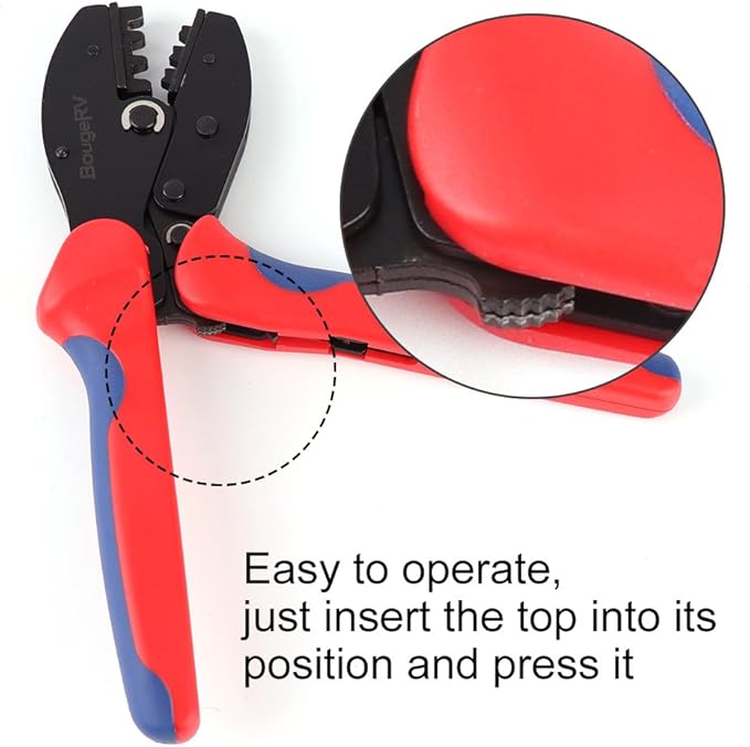 BougeRV Solar Crimping Tool for 14-10AWG Solar Panel PV Cable,Solar Crimper