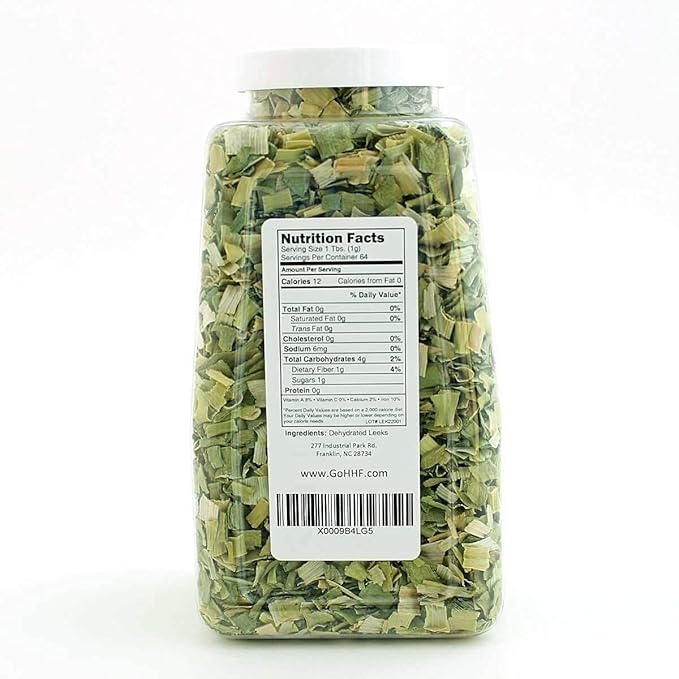 Harmony House Foods Dehydrated Leek Flakes - Air Dried Vegetables for Soup and Cooked Dishes, Great for Camping, Survival, and Backpacking