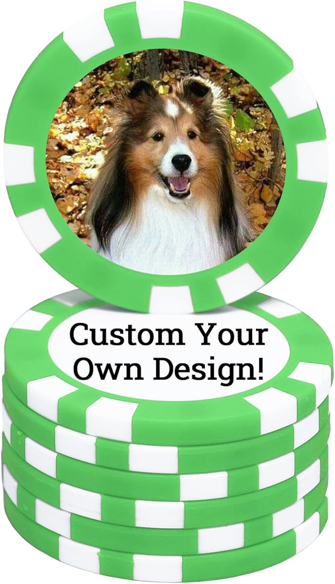 12 Grams Perfessional Customized Clay Poker Chips 30-500 PCS Personalized Casino Chips with Logo & Design 40MM Custom Casino Chips Custom Golf Ball Makers Chips(D)