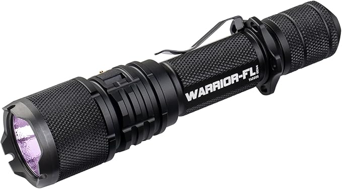 PowerTac Warrior G4-FL 4200LM Tactical Flashlight Rechargeable, High Lumen Light with Holster, Wide Beam, USB & Magnetic Dual Charging, Waterproof Handheld EDC LED Flashlights for Duty and Outdoor Use