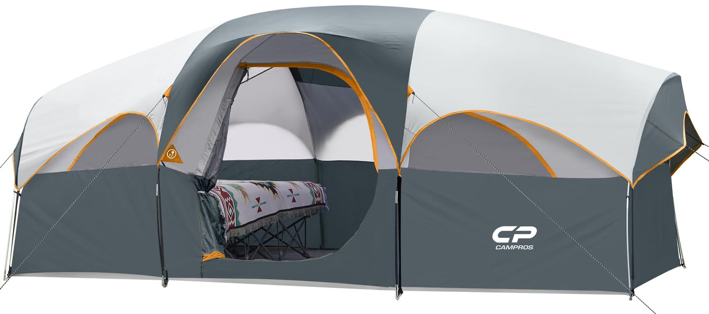 CAMPROS CP 8 Person Camping Tent, Room Divider, Rainfly, Weather Resistant