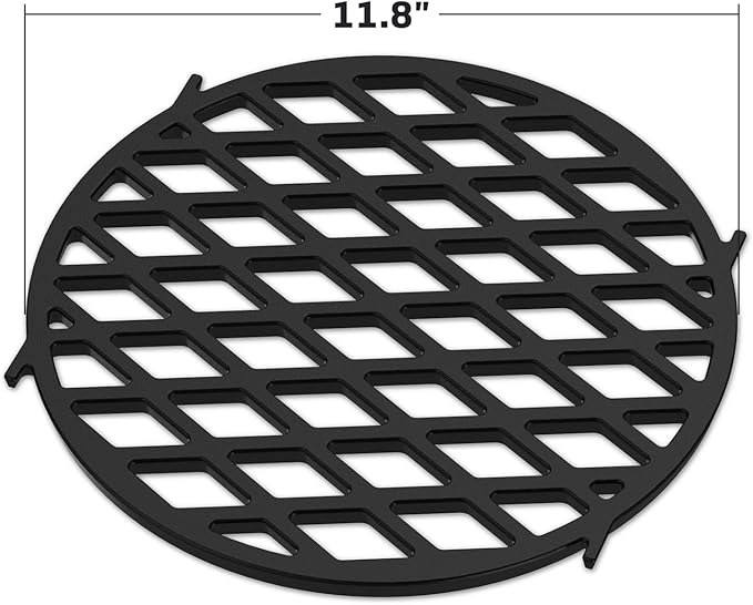 Charkettle Cast Iron Gourmet BBQ System 11.8 Inch Sear Grate Replacement for 8834, Thick Searing/Cooking Grid, Compatible with 22-1/2 inch Weber Charcoal Grills