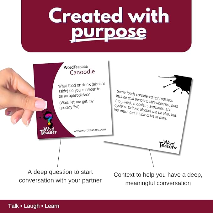 ? WORD TEASERS Canoodle Couples Conversation Cards ??Couple Game for Adults Date Night ??150 Relationship Building Question Cards