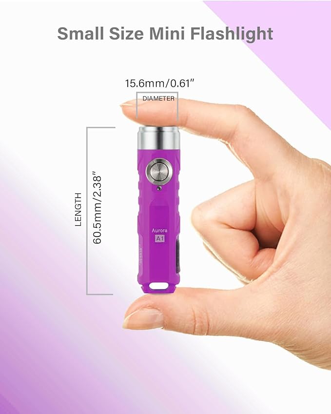 RovyVon Aurora A1 G4 Rechargeable Keychain Flashlights USB C, 650lumens Bright Mini EDC Flashlight IPx6 Multi Functions Small Pocket Flashlight, Outdoor Camping Essentials EDC Gear for Men Women