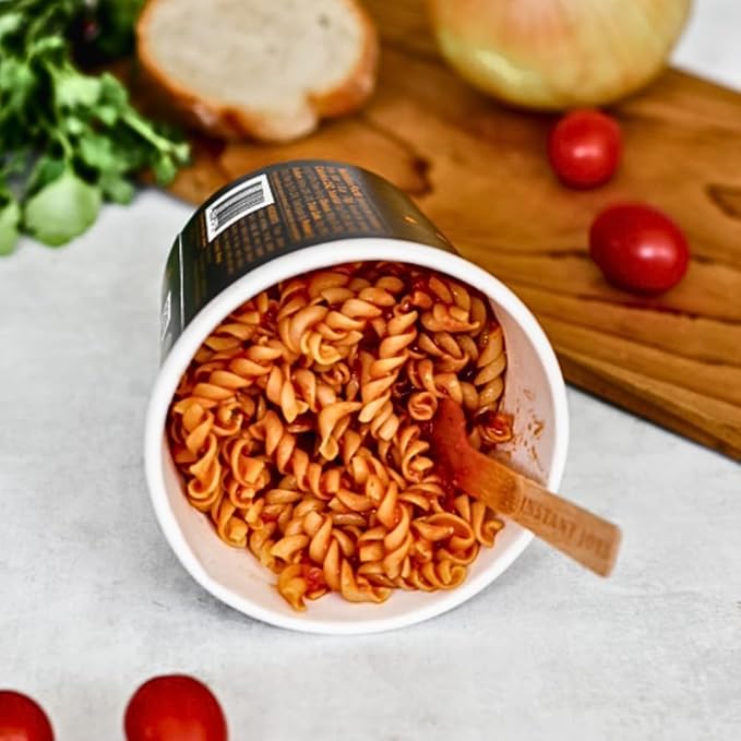 Primi Pasta Cup, 12-Pack, Made In Italy, Non-GMO, Just Add Water, Microwavable, Ready in 3 Minutes (8 Pack, Fusilla With Spicy Marinara)