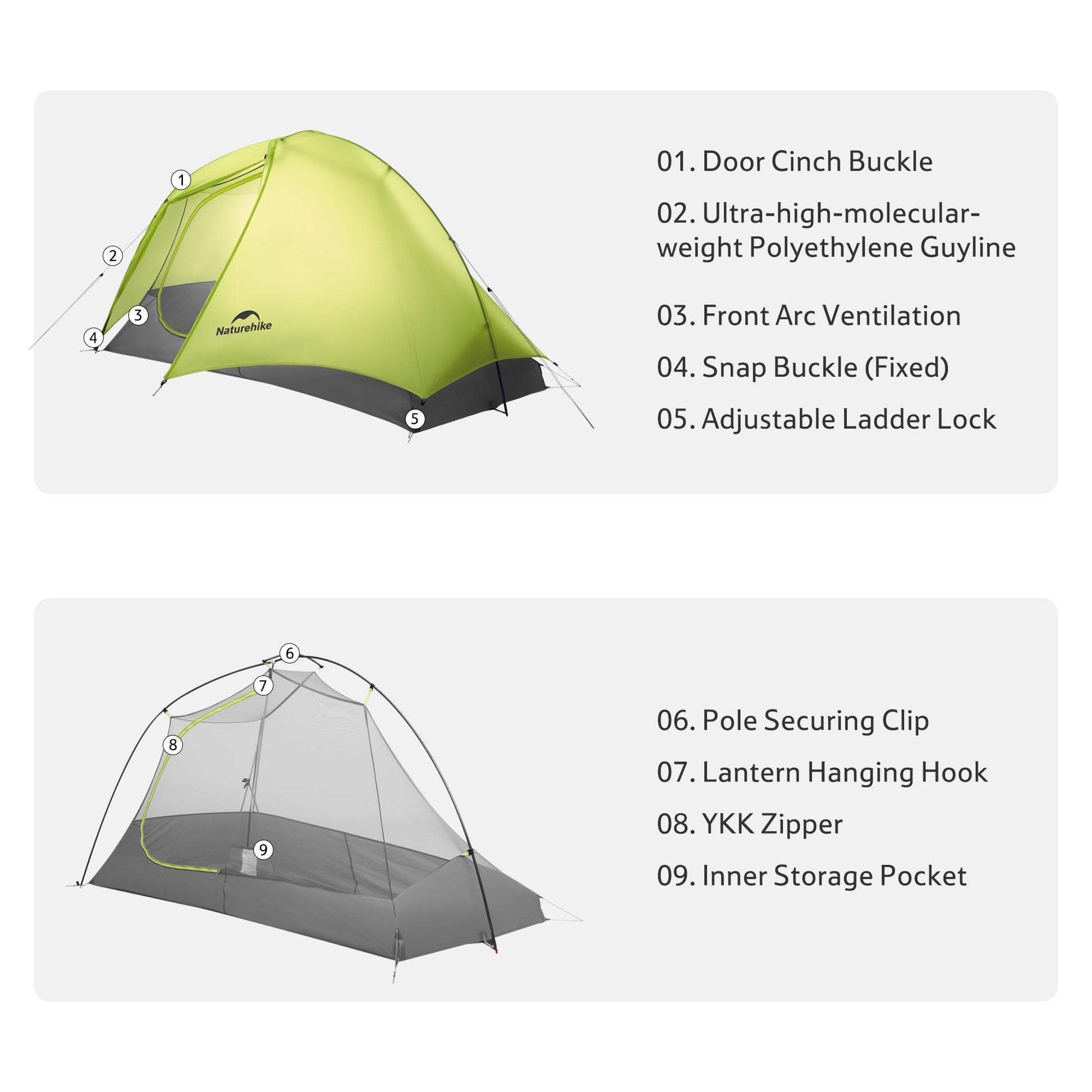 Naturehike Star Trail 2.3lb One Person Tent, Easy Setup, Compact, Spacious, Ultralight 1 Person