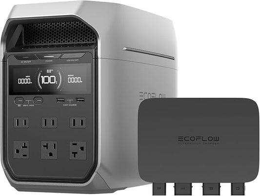 EF ECOFLOW 800W Alternator Charger with DELTA 3 Plus Portable Power Station, 3-in-1 Fast DC-DC Charger, Battery Charger & Jump Starter 8× Faster Than Cigarette Chargers