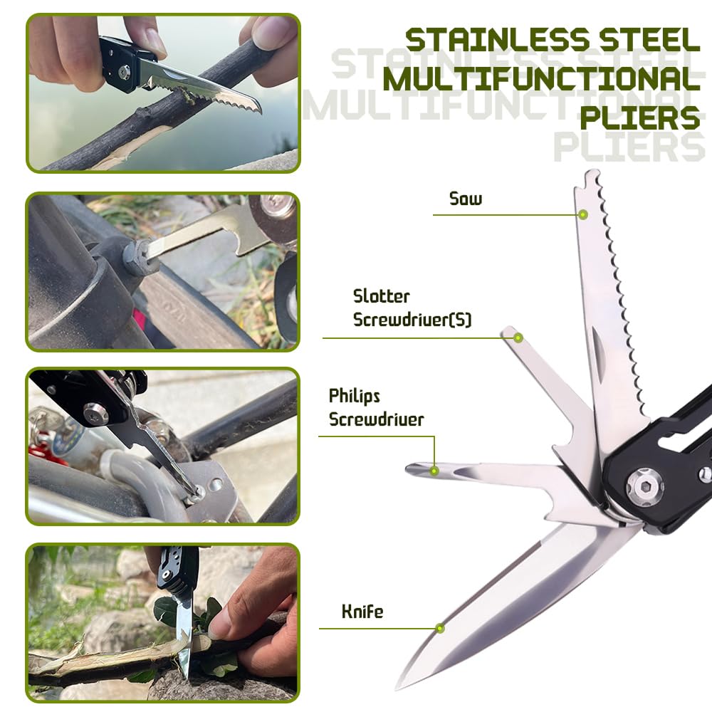 Samest 14 in 1 Multitool Pliers with Safety Lock, Professional Stainless Steel Pocket Knife