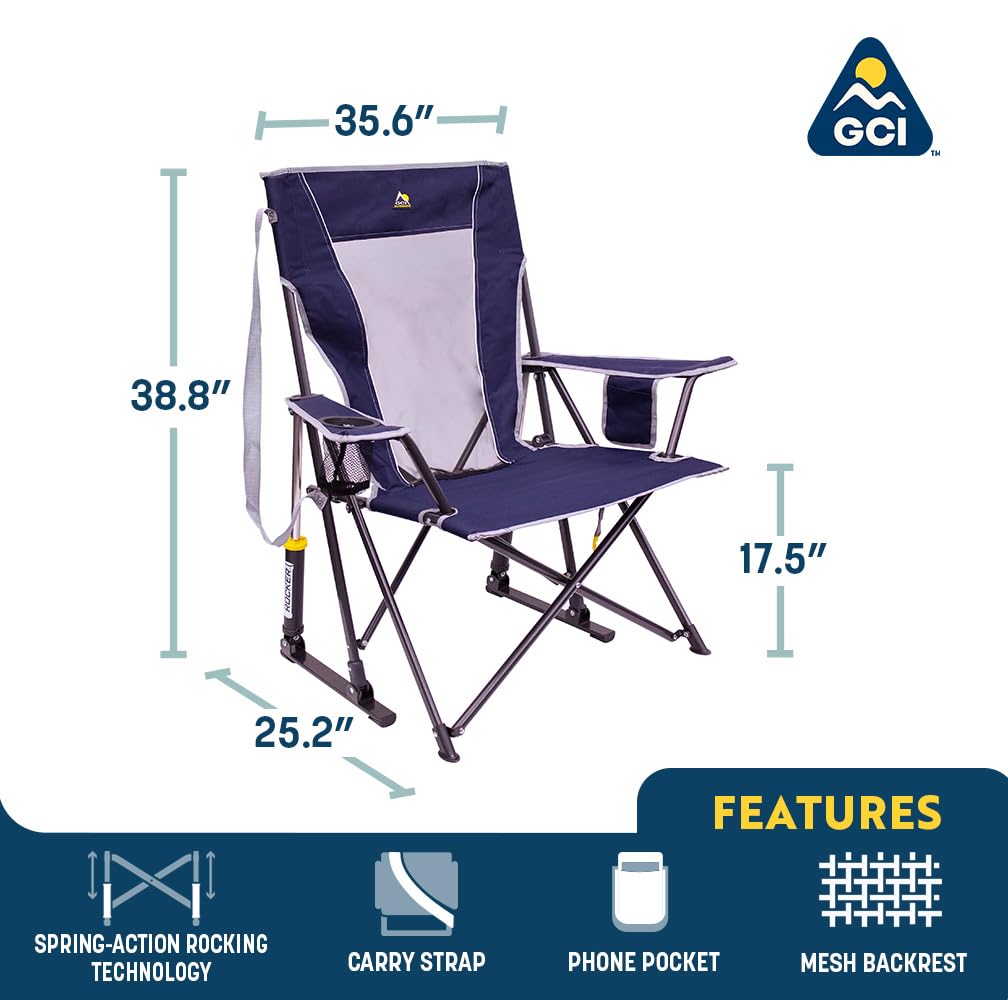 GCI Outdoor Comfort Pro Rocker Camping Chair - Indigo Blue