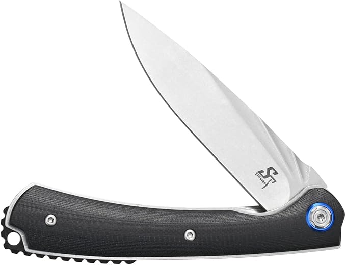Sitivien ST144 Folding Knife,14C28N Steel Blade,G10 Handle Pocket Knife for Outdoor EDC Camping,Survival,Hiking,Fishing(Black)