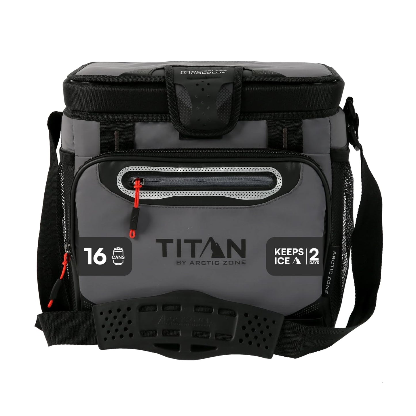 Titan 16 Can Zipperless HardBody Cooler, Keeps Ice 2 Days, Sharkskin Gray