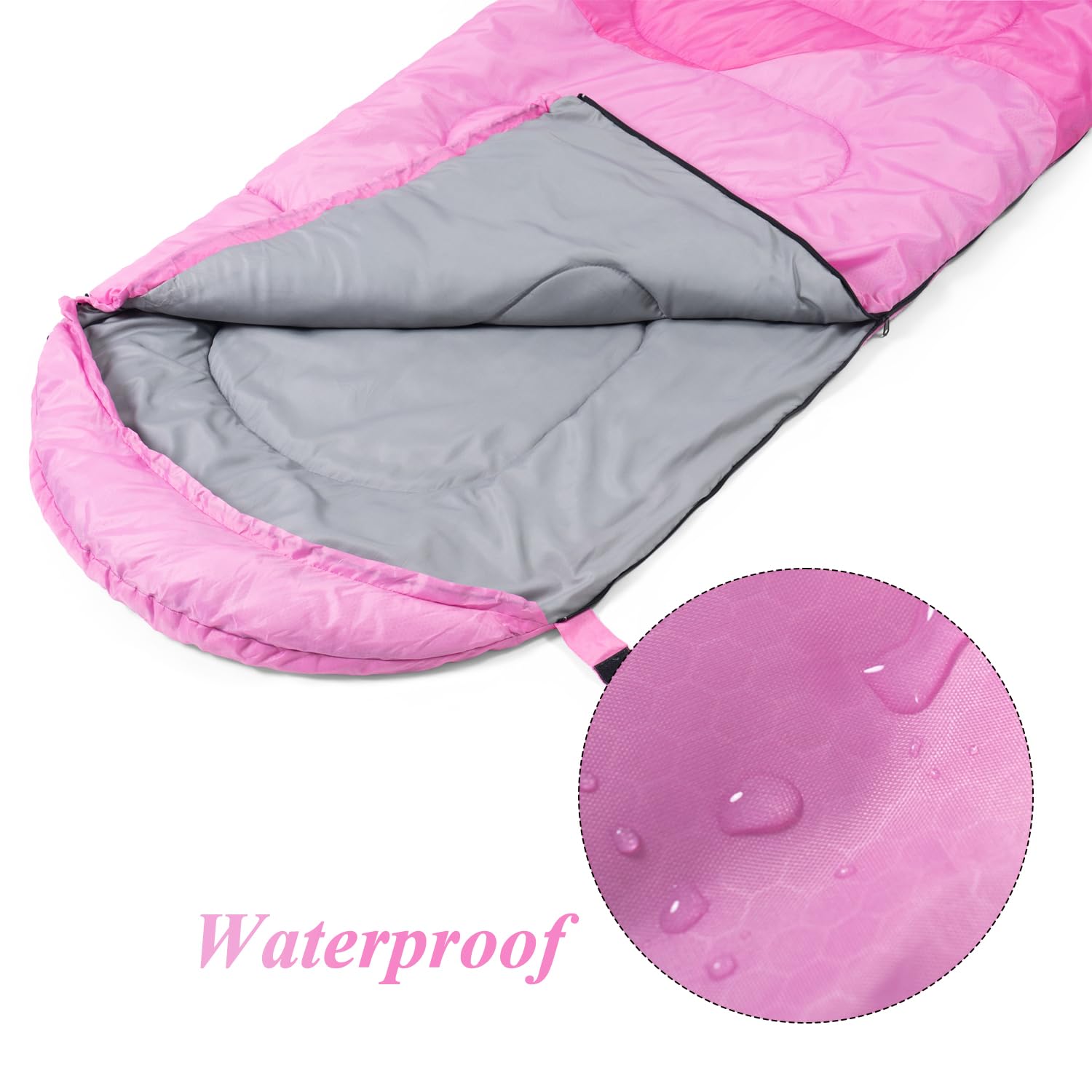 Sleeping Bag - 3 Seasons for Adults Boys Girls Camping Hiking - Warm Cold Weather Lightweight