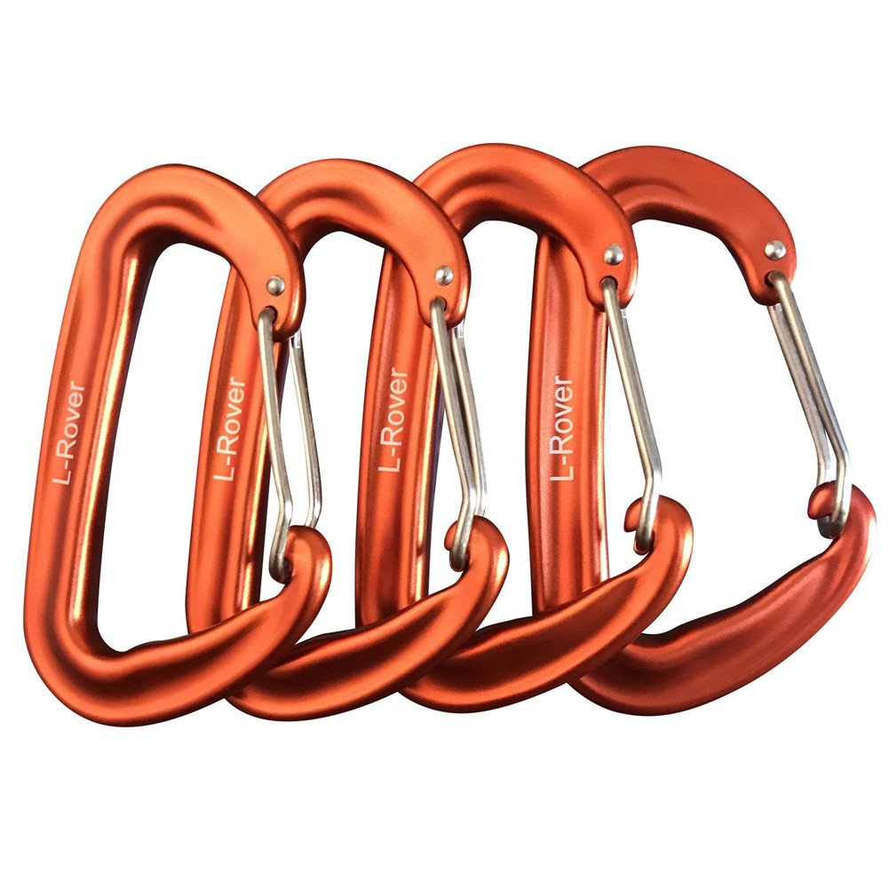 L-Rover Carabiner,12KN Lightweight Heavy Duty Carabiner Clips,Aluminium Wiregate Caribeaners for