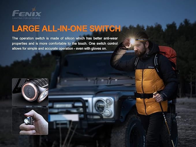 Fenix HM50R V2 700 Lumen Rechargeable White/red LED Multipurpose Headlamp with EdisonBright Accessory case Bundle