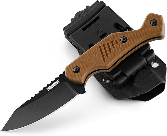 Fixed Blade Knife with Kydex Sheath and Bottle Opener, 3.2" 8Cr13Mov Blade Full Tang EDC Knife with Ergonomic G10 Handle, Small Horizontal & Scount Carry Knives for Survival Camping Hunting Outdoor Activities