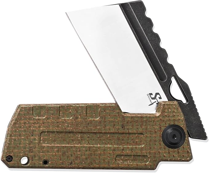 Sitivien ST155 Folding Knife,Sandvik 14C28N Steel Blade,Micarta Handle EDC Tool Knife Pocket Knife for Fishing,Camping,Hiking(Green) …