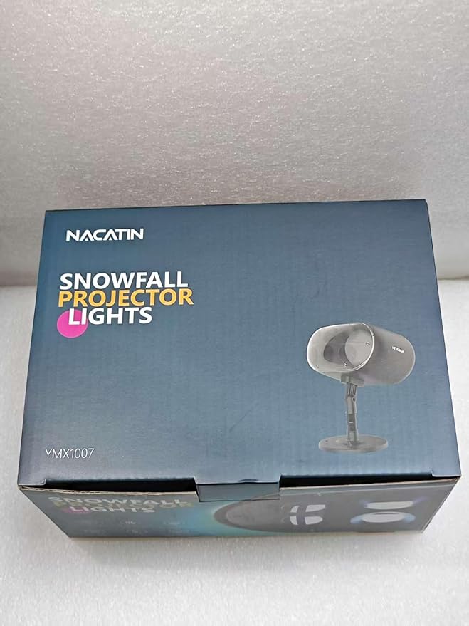 NACATIN Snowfall LED Projector Lights - 2025 Upgrade Christmas Snowflake Projector Lights Outdoor, Christmas Snow Light,Snow Falling Projector Lamp Dynamic Snow Effect for Xmas, Halloween, Party