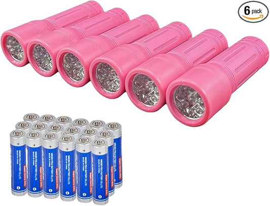 9-LED Mini Flashlight, Small Multicolor Flashlights with Lanyard, Batteries Included, for Hurricane Supplies Party Favors, Gift, Christmas Gifts Stocking Stuffers