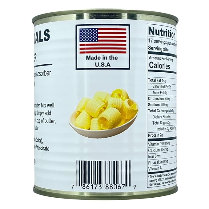 Future Essentials Powdered Butter | 100% Pure Real Canned Butter | Long Term Storage Shelf Stable | Perfect for Emergency Survival, Camping & Backpacking - 6 Cans