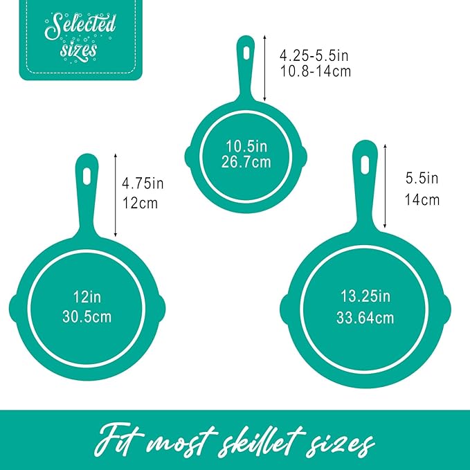 Joyhalo Joyhalo Cast Iron Skillet Handle Cover, 6 Pack Pot Handle Covers Heat Resistant, Cast Iron Pan Handle Covers, Silicone Pot Handle Sleeve Covers, Silicone Handle for Cast Iron Skillet, Aqua
