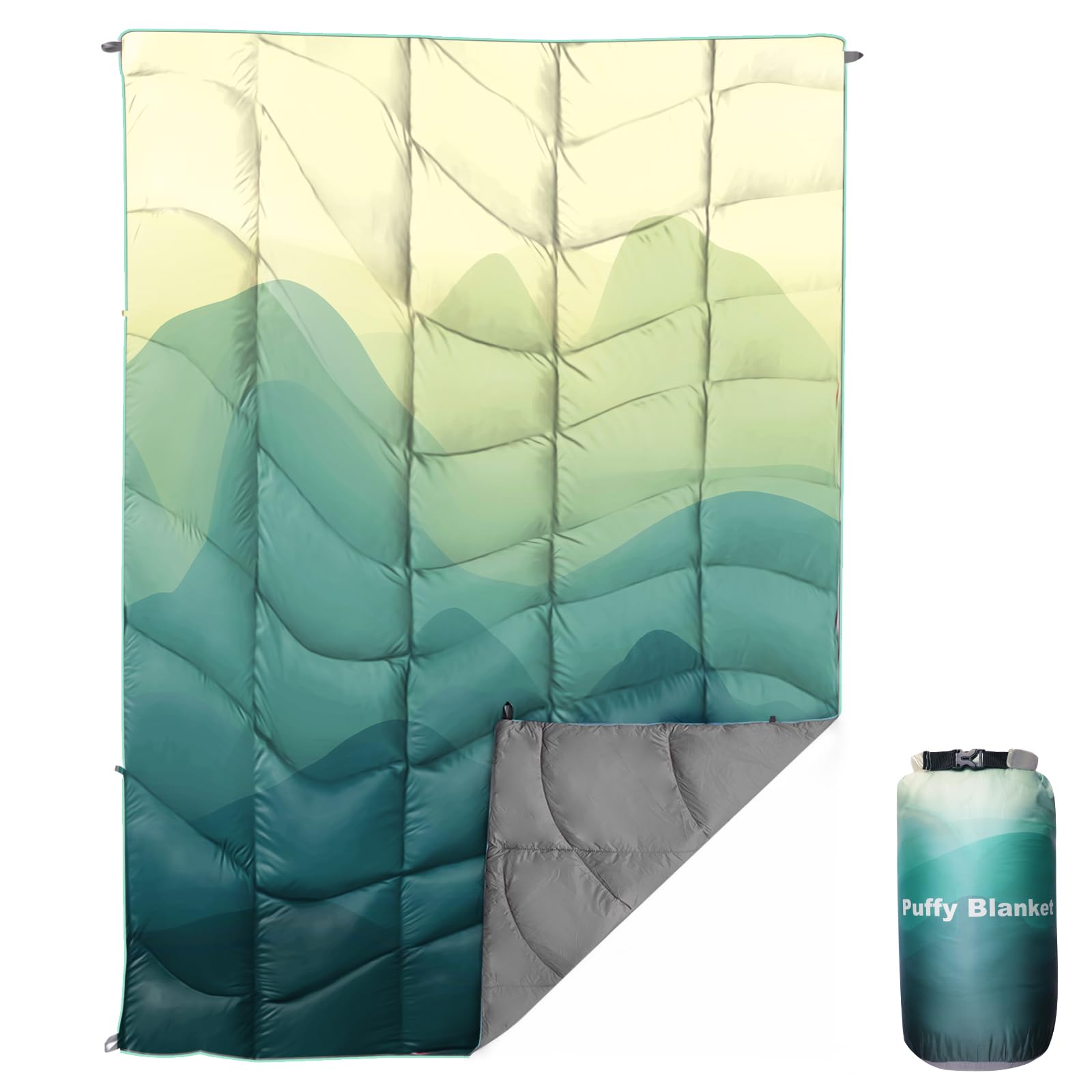 Outdoor Puffy Camping Blanket, Large Outdoor Blanket Waterproof, 55*79''
