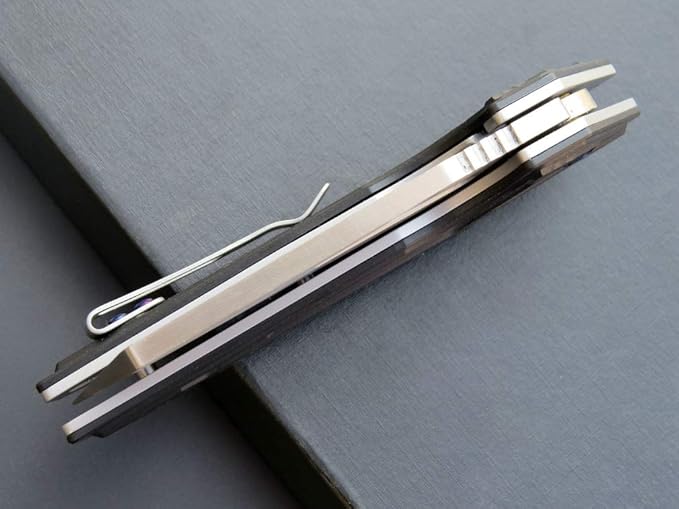 Eafengrow EF933 Pocket Folding Knife EDC D2 Steel Blade Knives G10 Handle Pocket Clip EDC Knife Emergency Outdoor Camping Tools (black)