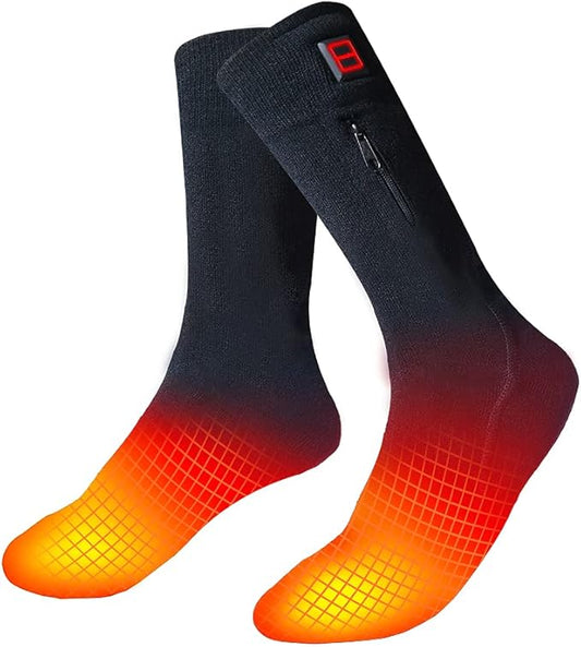 Rechargeable Battery Heated Socks Thermal Foot Warmer for Winter Electric Heated Hosiery for Men and Women