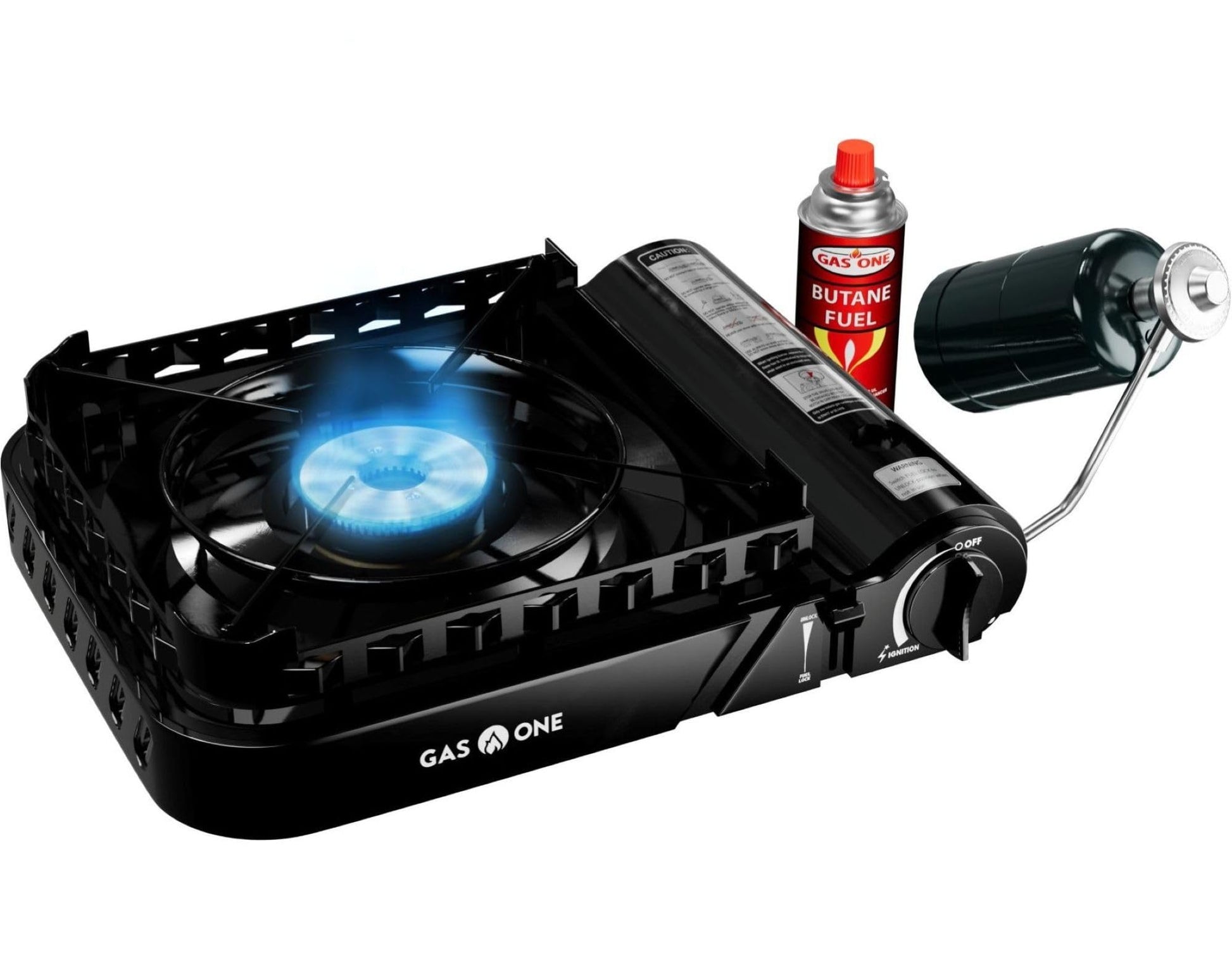 GasOne 15,000 BTU Propane or Butane Stove Dual Fuel Stove Portable Camping Stove - Patented - with